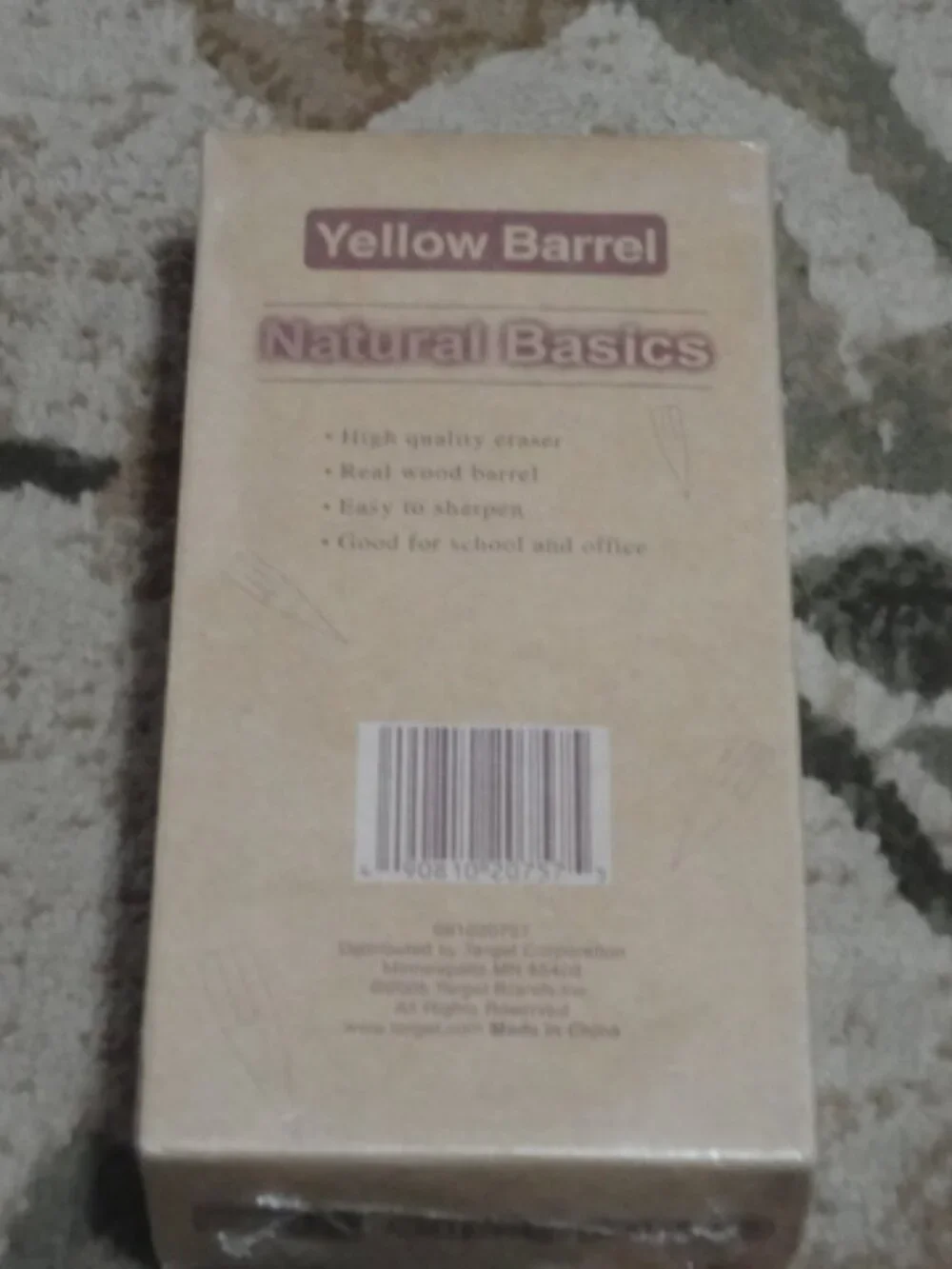 Natural Basics Pencil Yellow Barrel with Eraser 60 Count Pencil